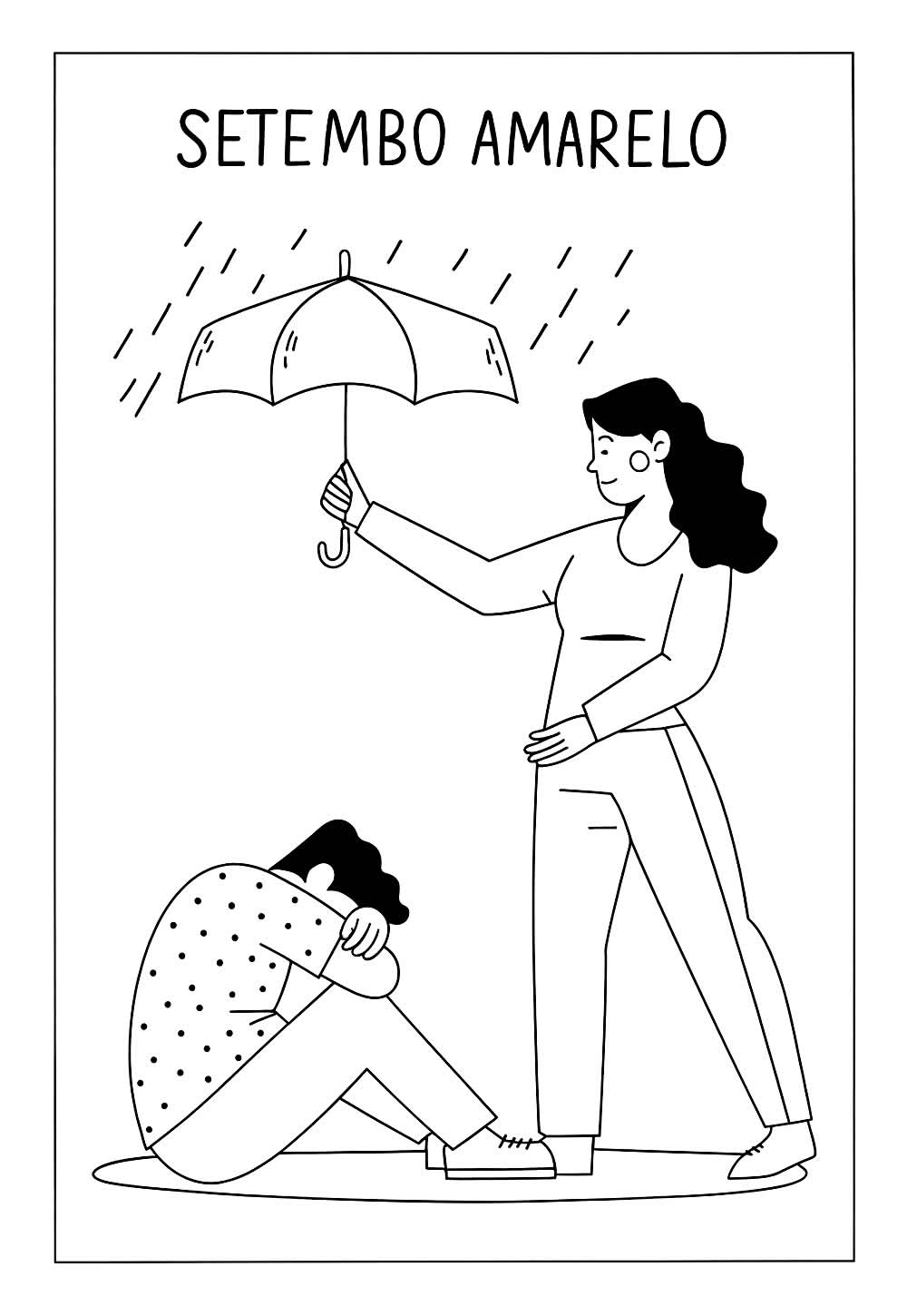 Desenho de Setembro Amarelo para colorir