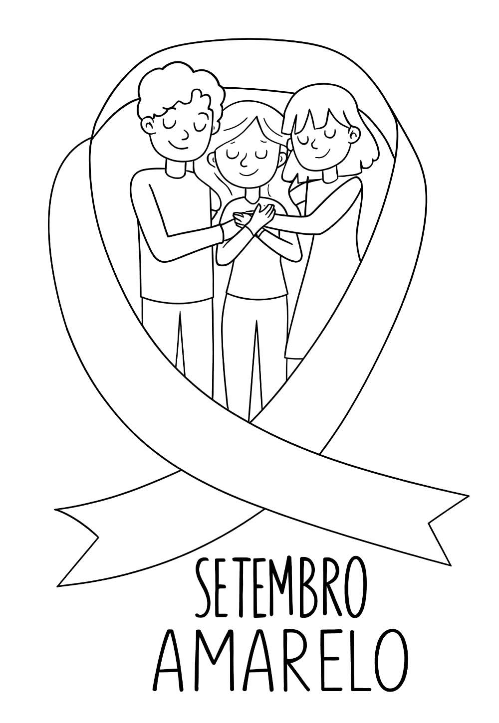 Setembro Amarelo para colorir - Família