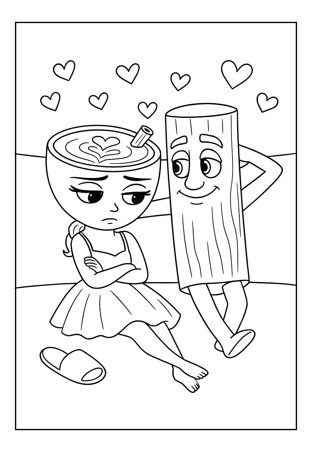 Desenho de Tung Tung Tung Sahur para colorir - Brainrot