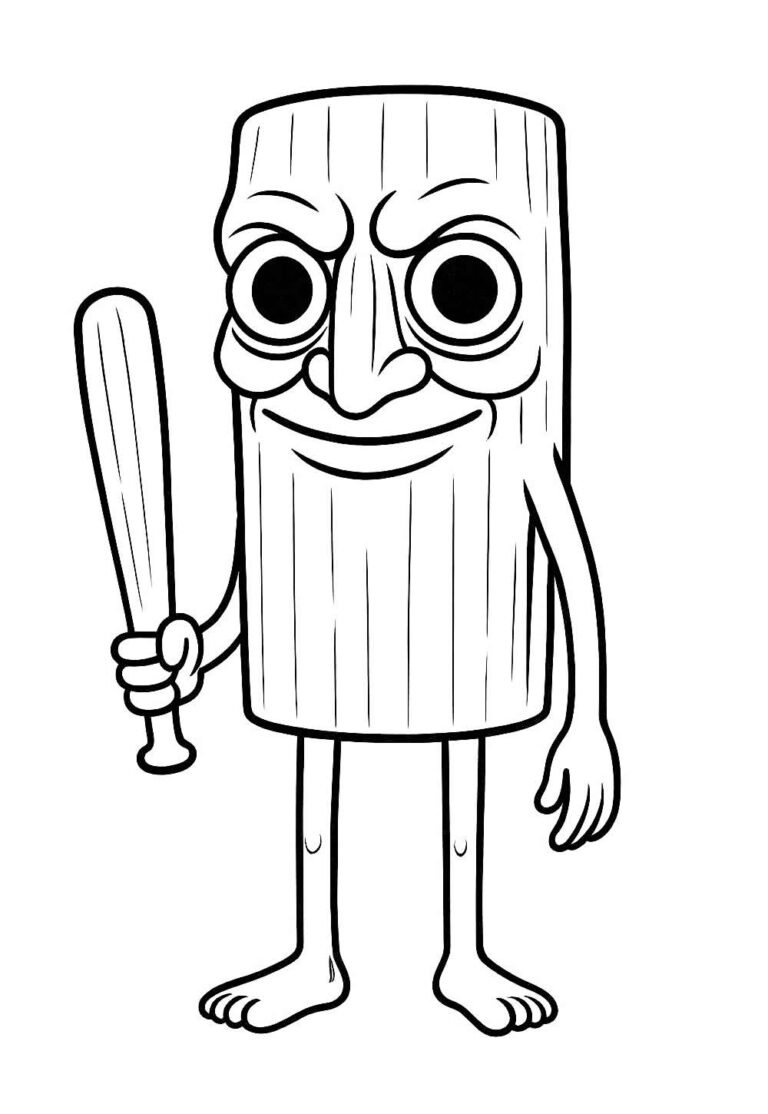 Desenhos de Tung Tung Tung Sahur para colorir - Bora Colorir