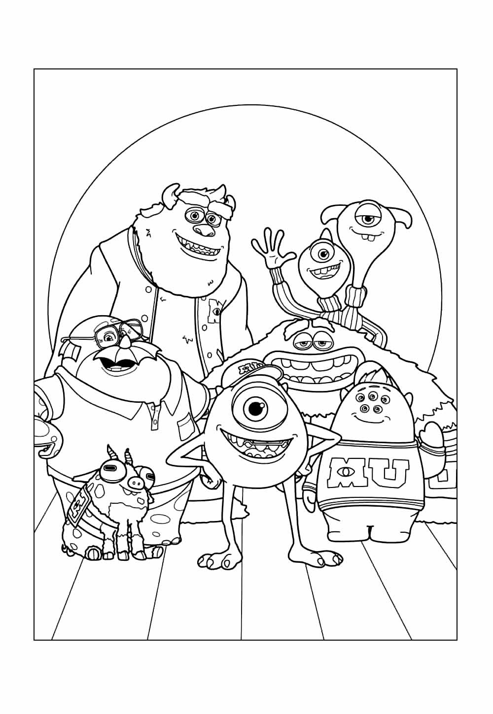 Desenhos de Universidade dos Monstros para colorir
