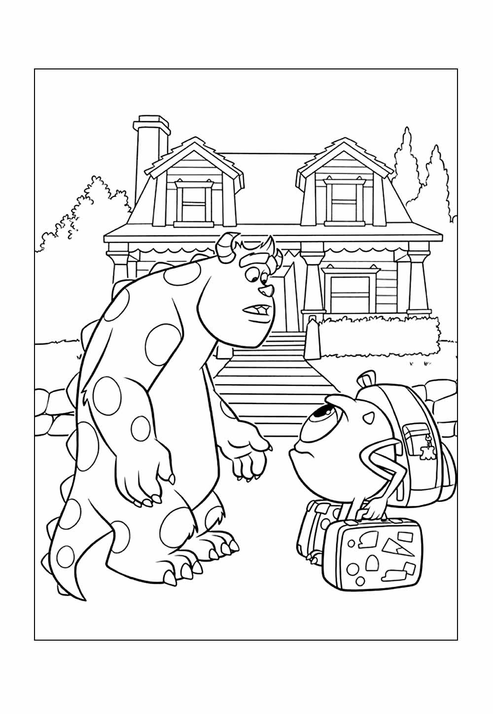 Universidade dos Monstros para colorir