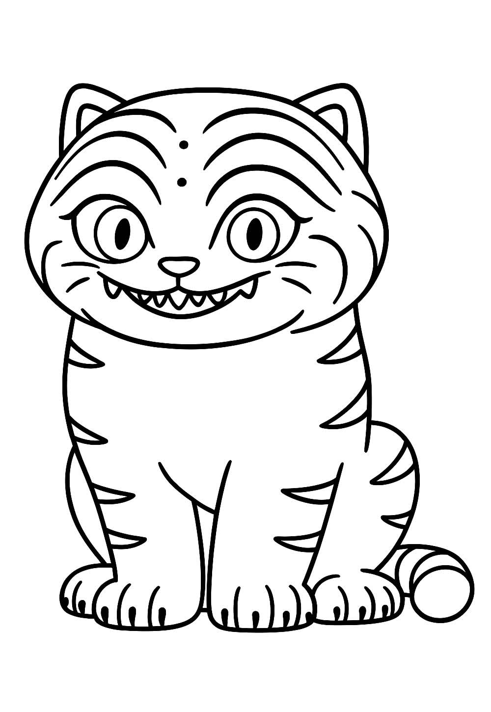 Desenho do Tigre Derpy para colorir