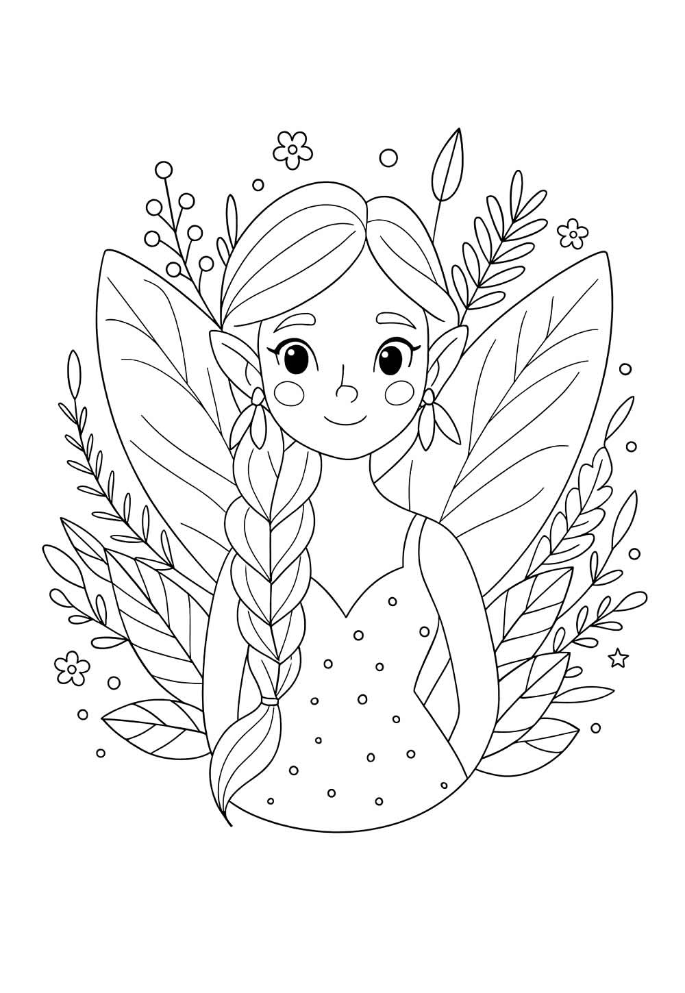 Desenho Fofo para Colorir de Fada