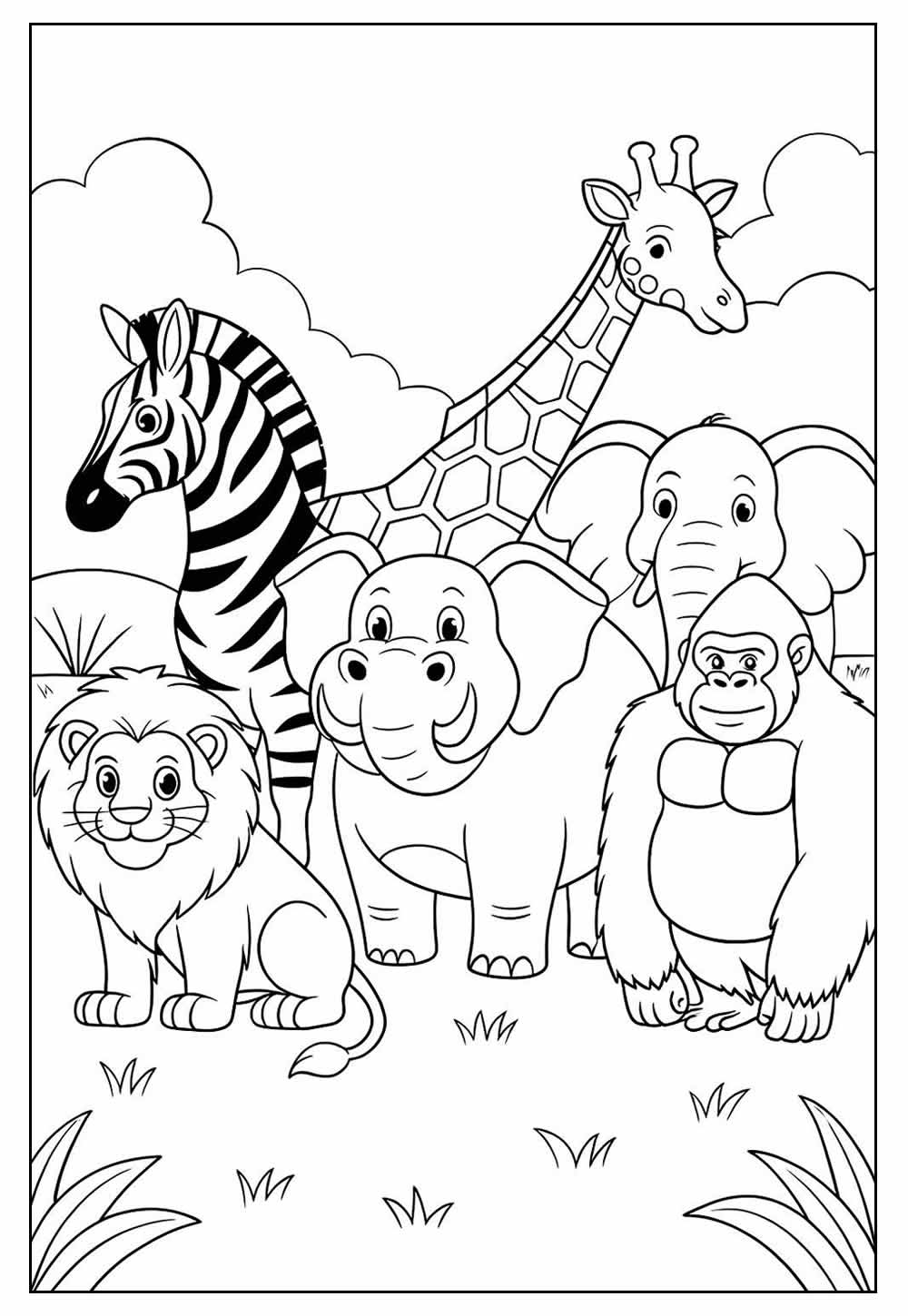 Desenho Fofo para Colorir de Animais