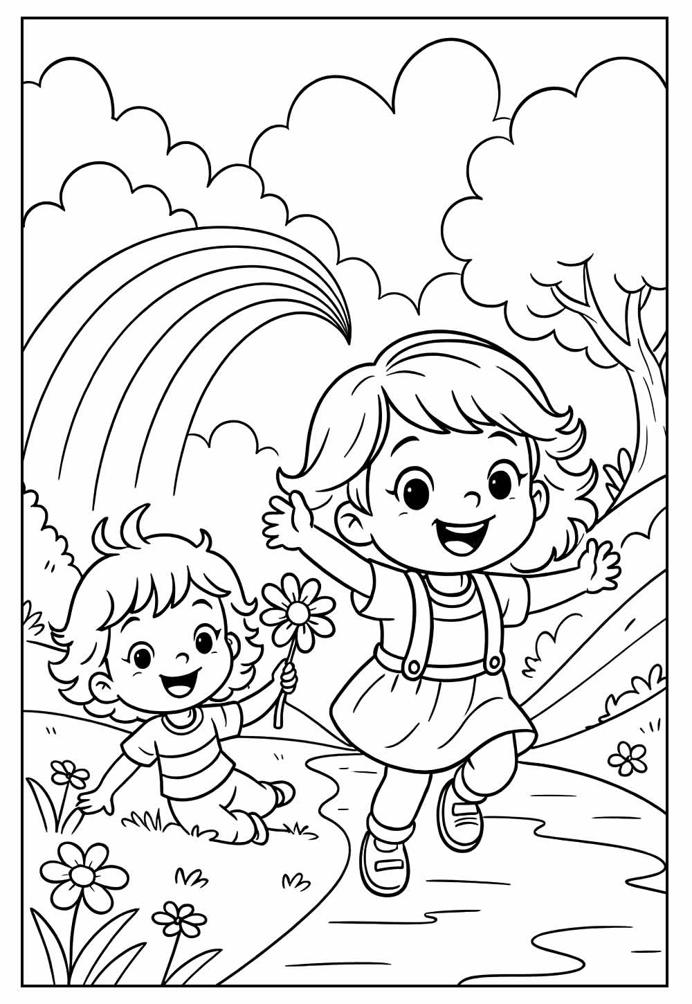 Desenho Fofo para Colorir de Menina