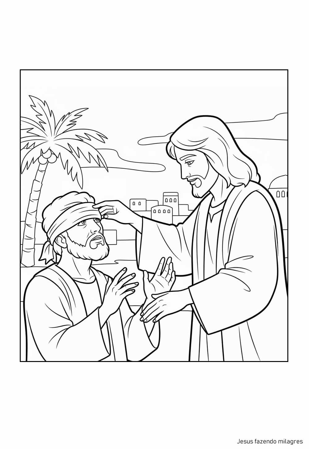 Desenhos de Jesus fazendo milagres