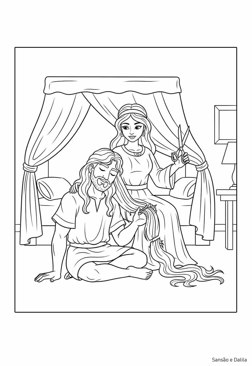 Desenhos de Sansão e Dalila