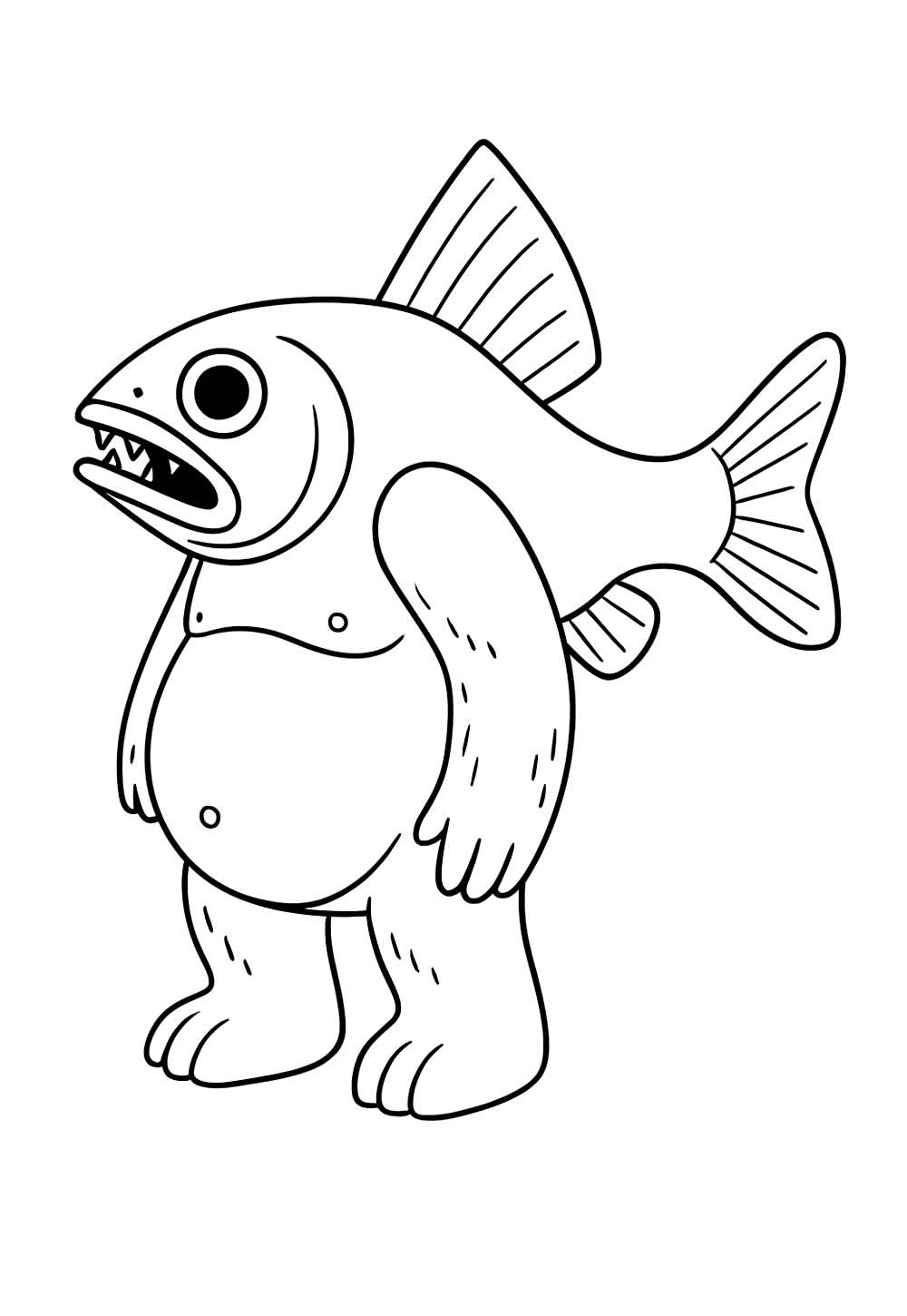 Italian Brainrot para colorir - Peixe