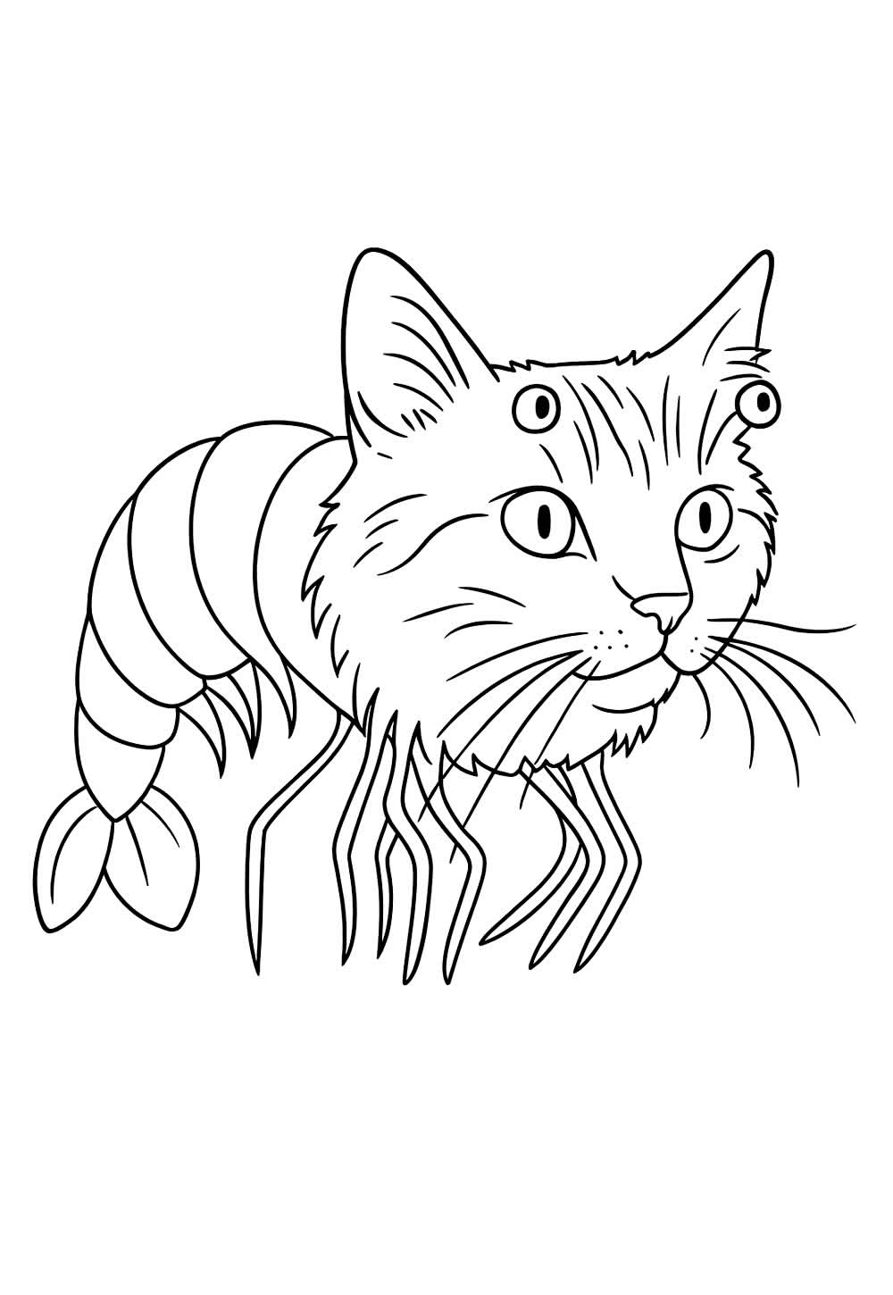 Italian Brainrot para pintar - Gato Camarão
