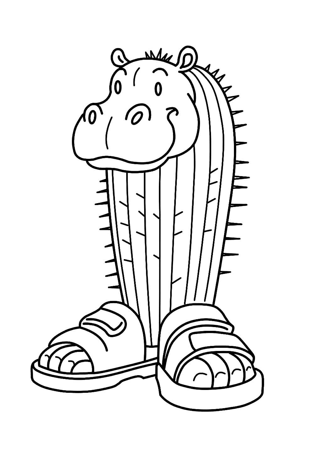 Desenho de Italian Brainrot para colorir - Cacto Hipopótamo