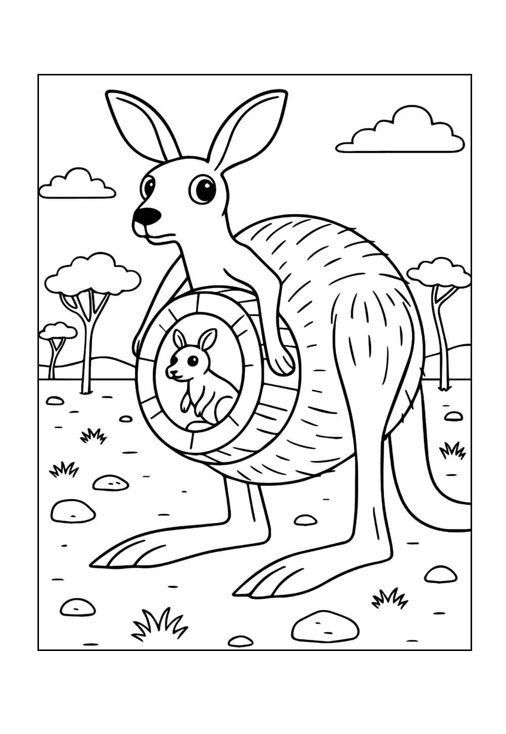 Desenho de Italian Brainrot para colorir - Canguru