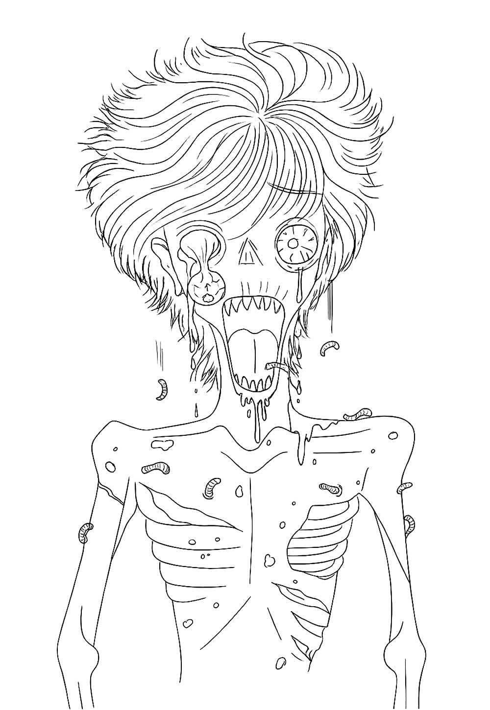 Desenho Assustador para colorir