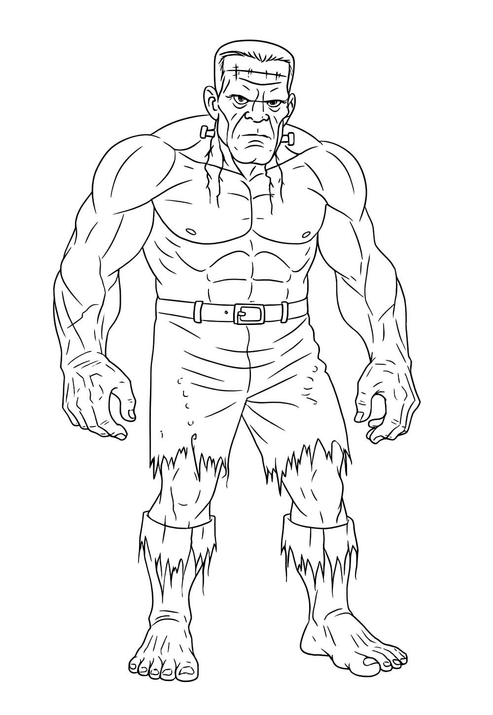 Desenho Assustador para colorir - Frankstein