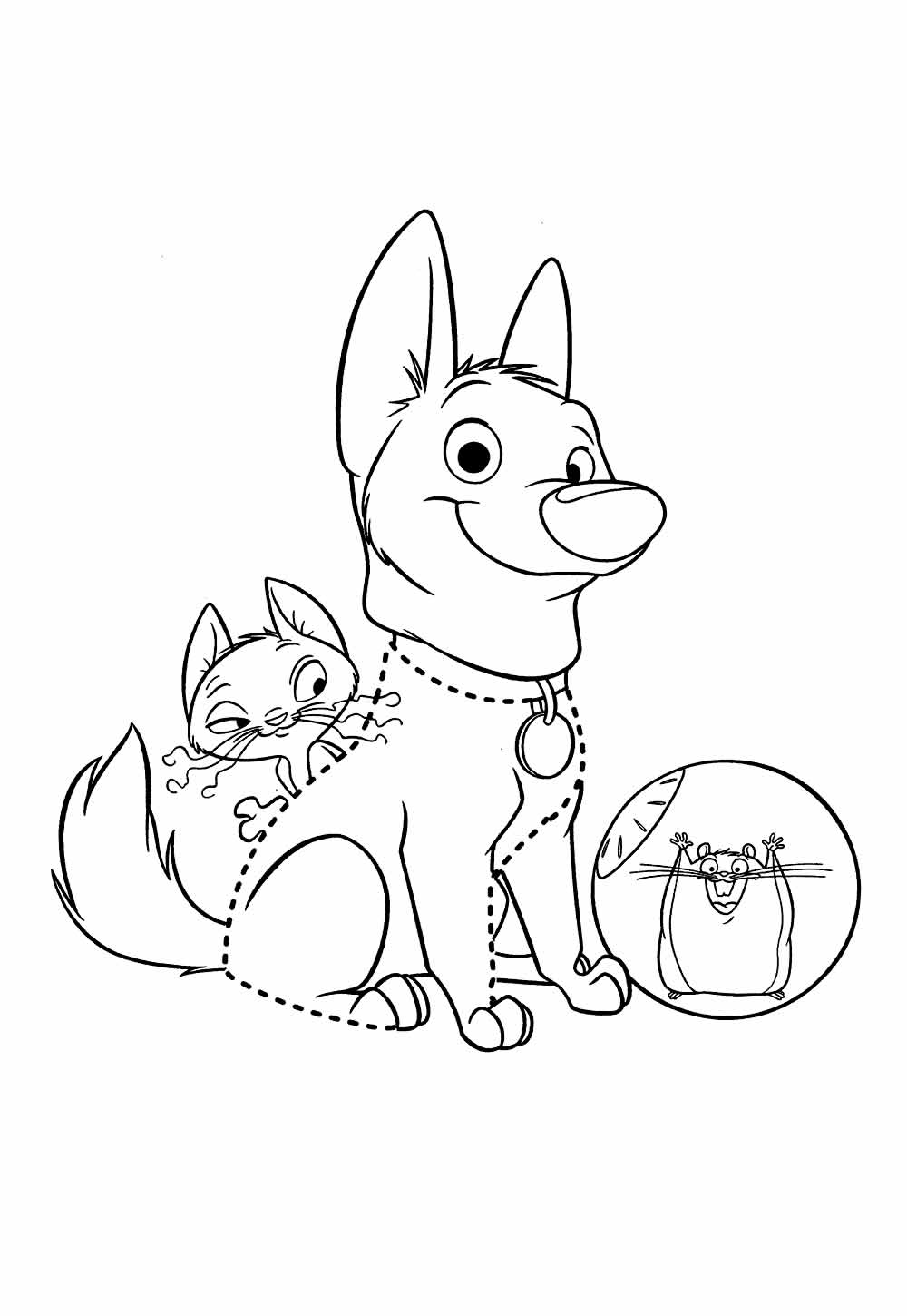Desenho de Bolt - Supercão para colorir