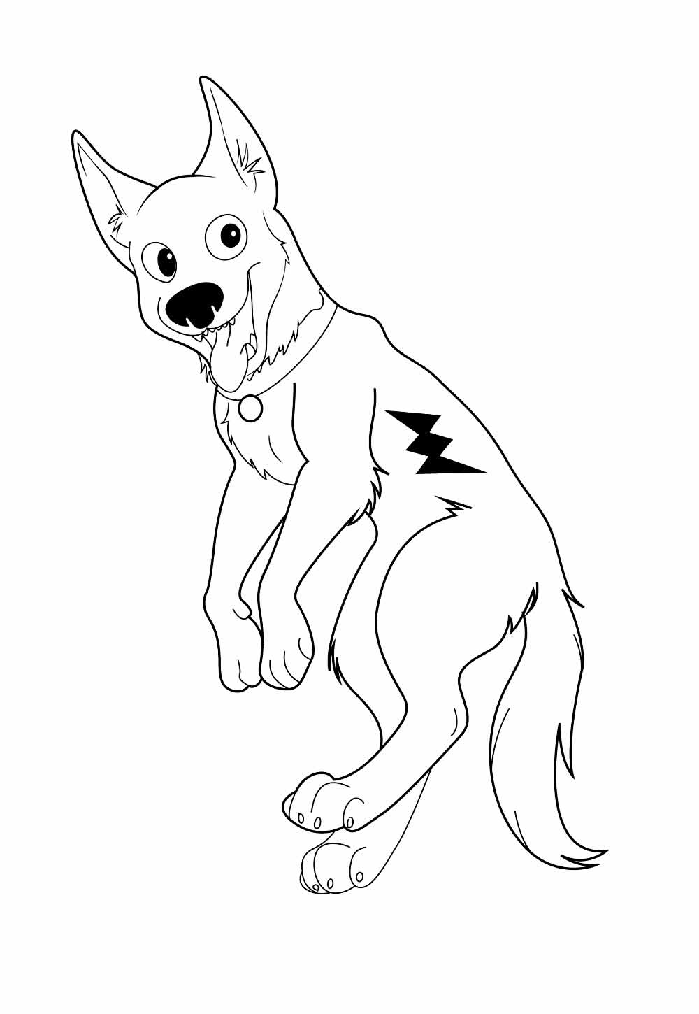 Desenho de Bolt - Supercão para pintar