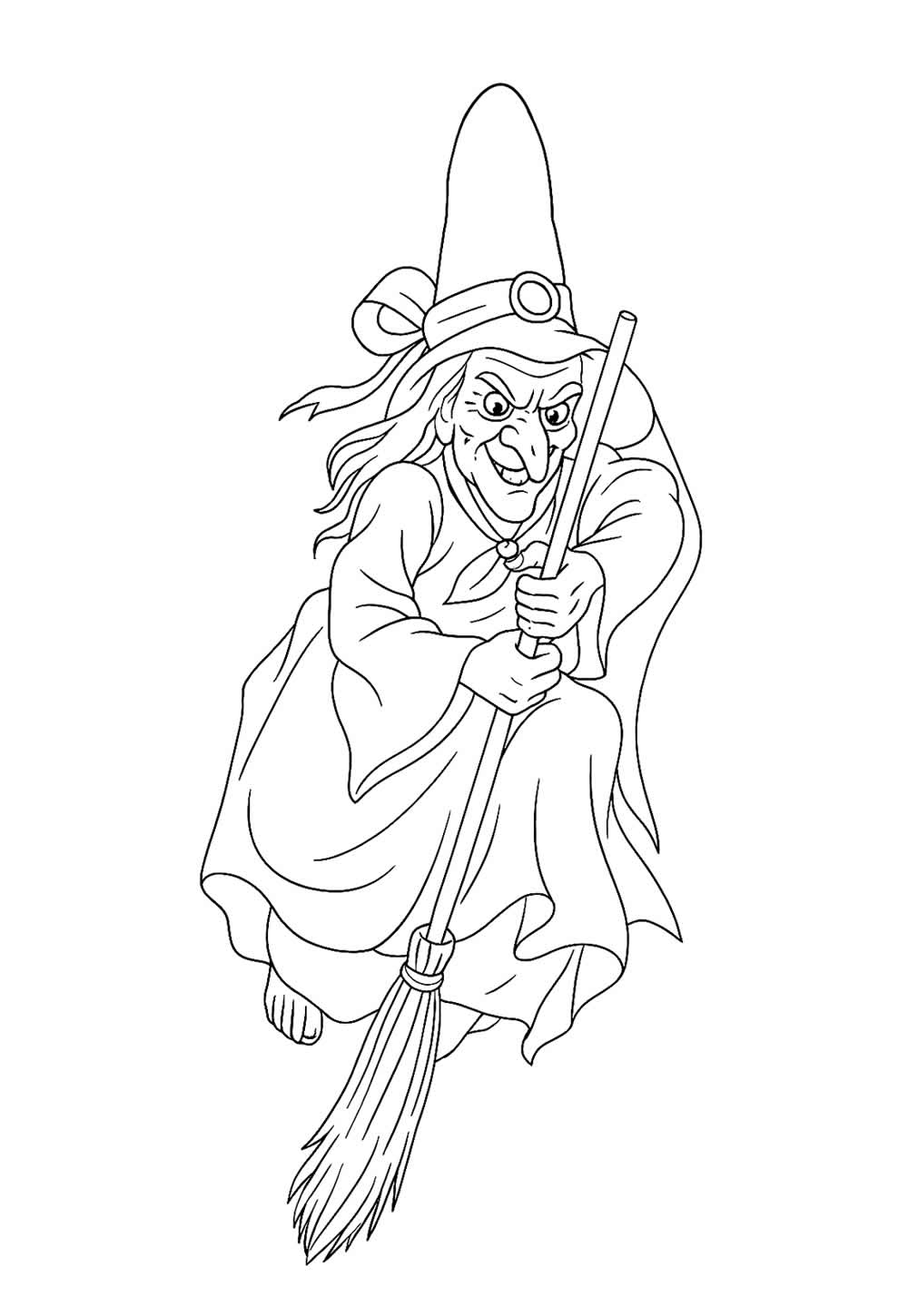 Desenhos Bruxa Voando com Vassoura