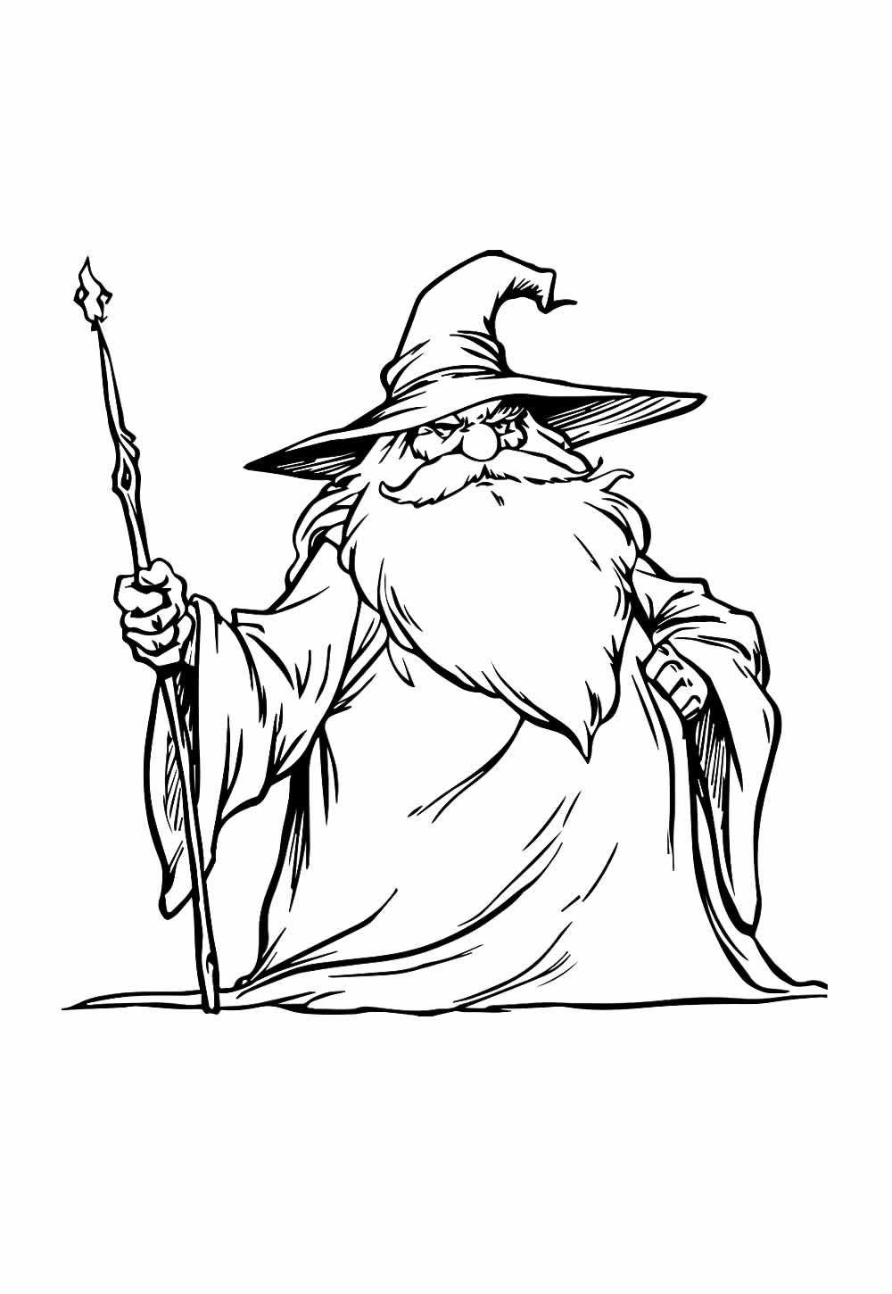 Desenho de Bruxo para colorir