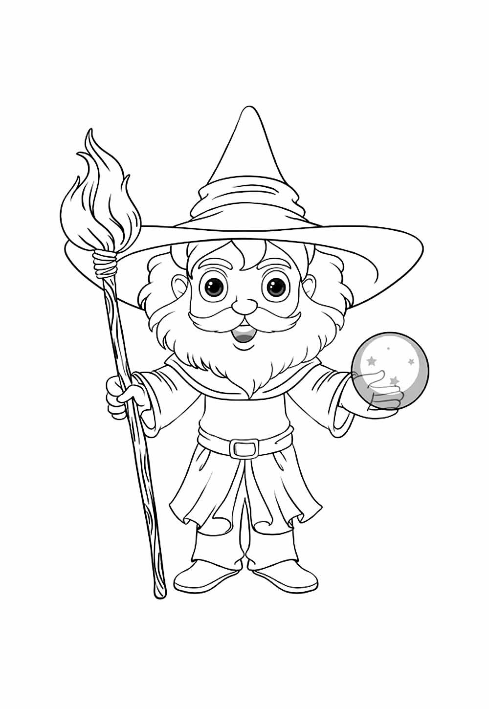 Desenho de Bruxo para imprimir
