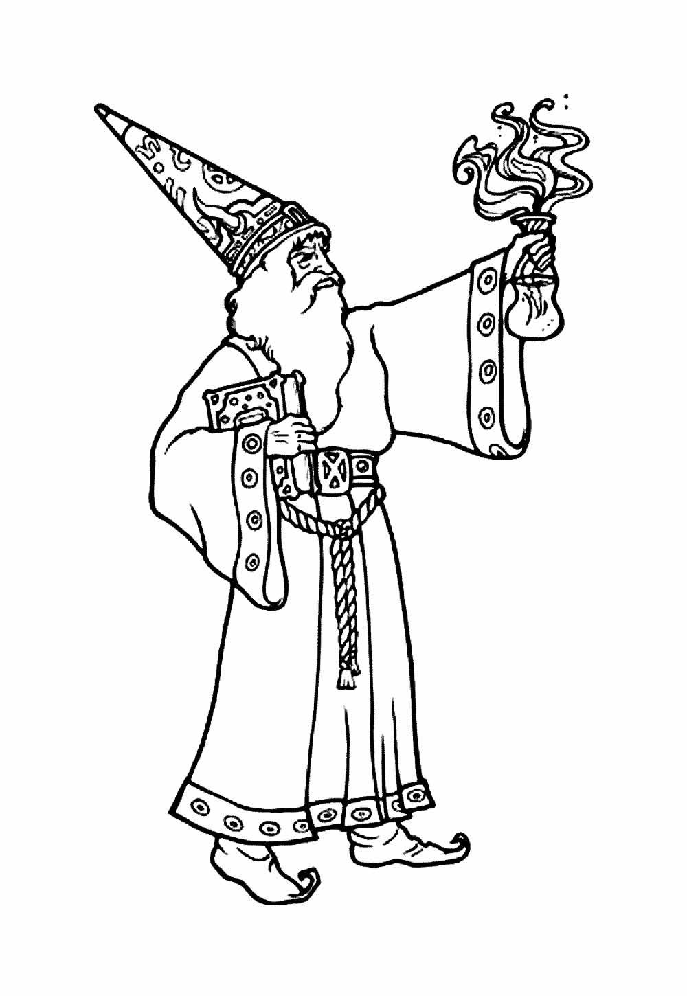 Desenho de Bruxo para colorir