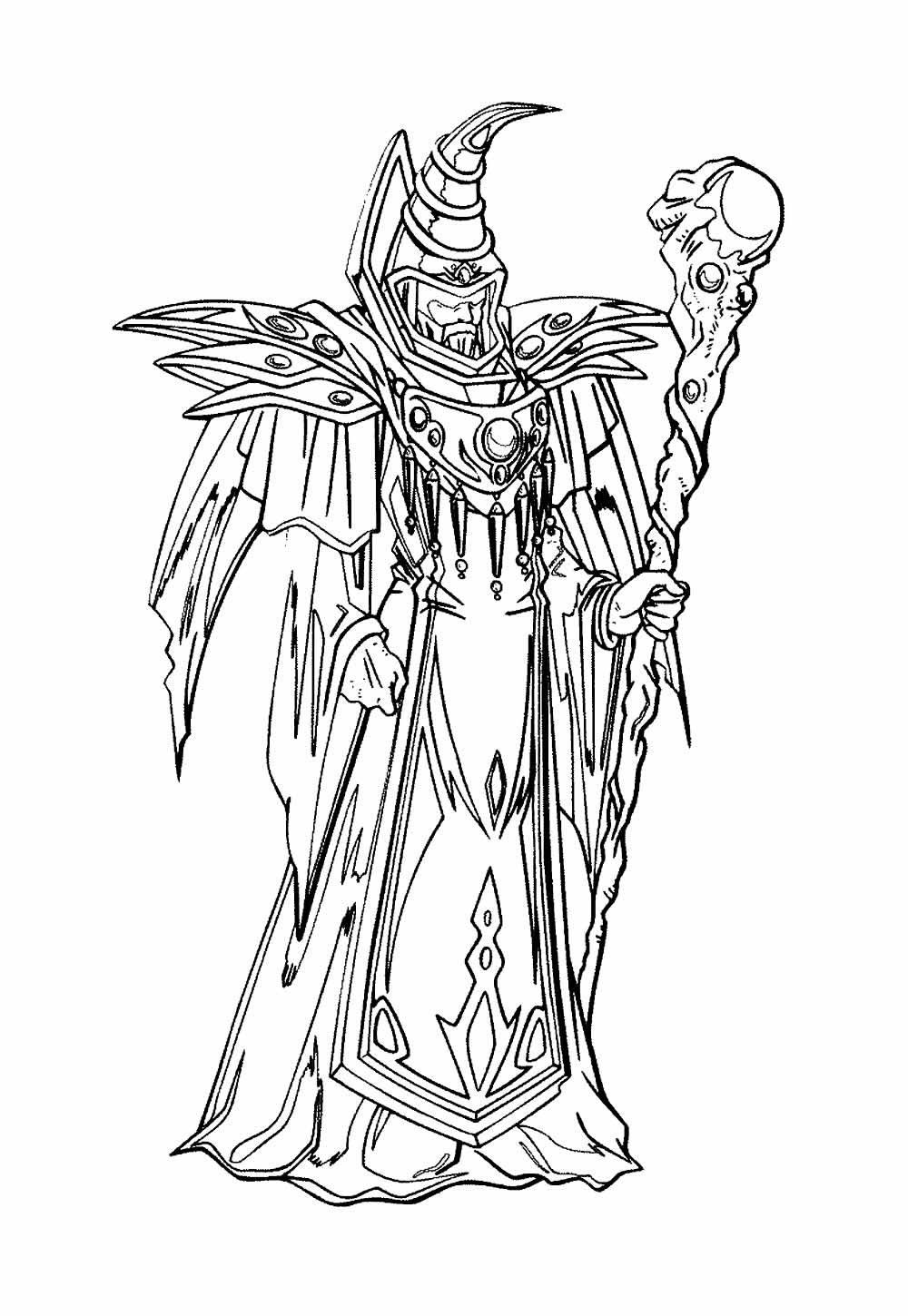 Desenho de Bruxo para Colorir