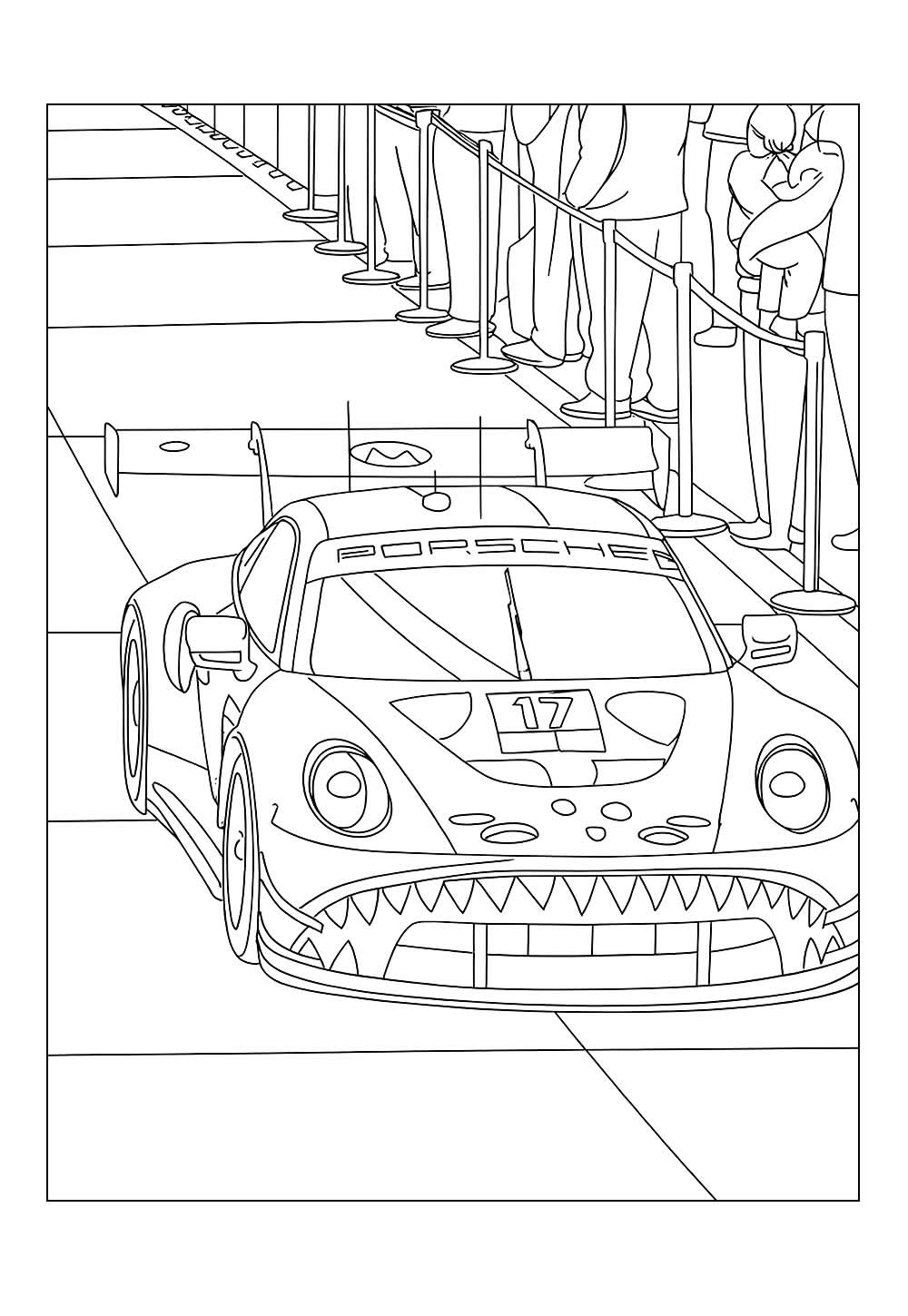 Desenho de Carro de Corrida para colorir