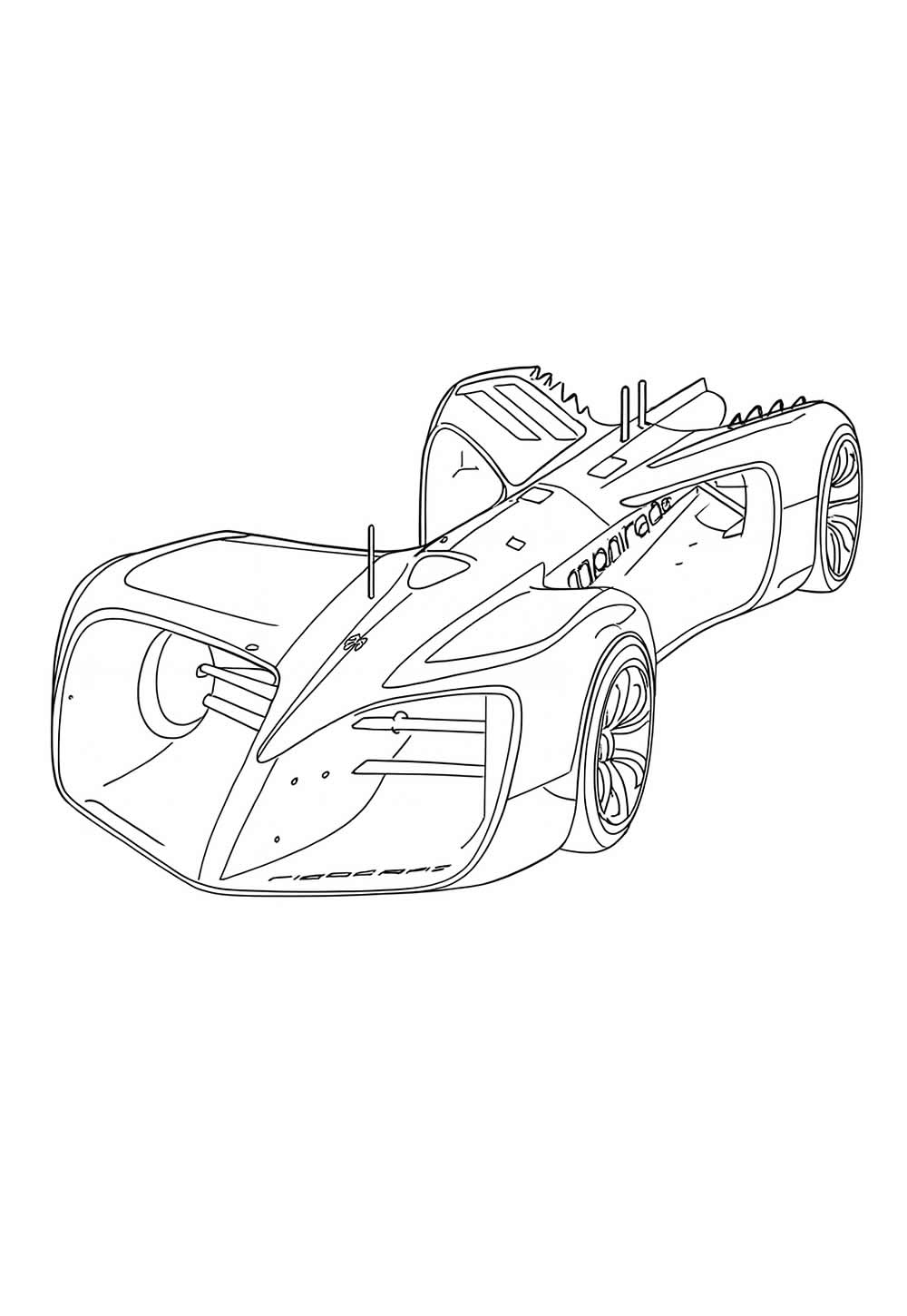 Desenho de Carro de Corrida Potente e Futurista