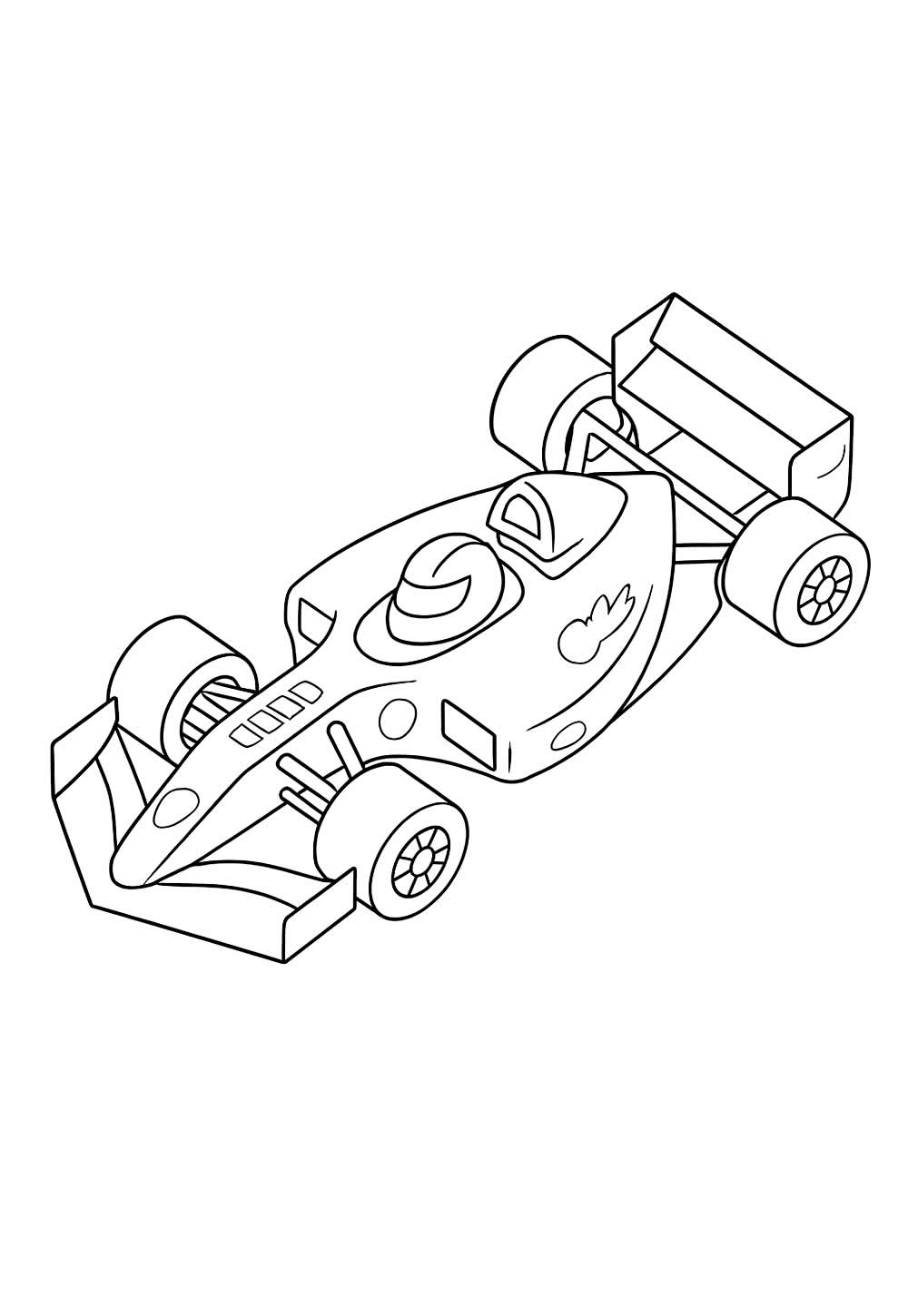 Desenho de Carro de Corrida para colorir