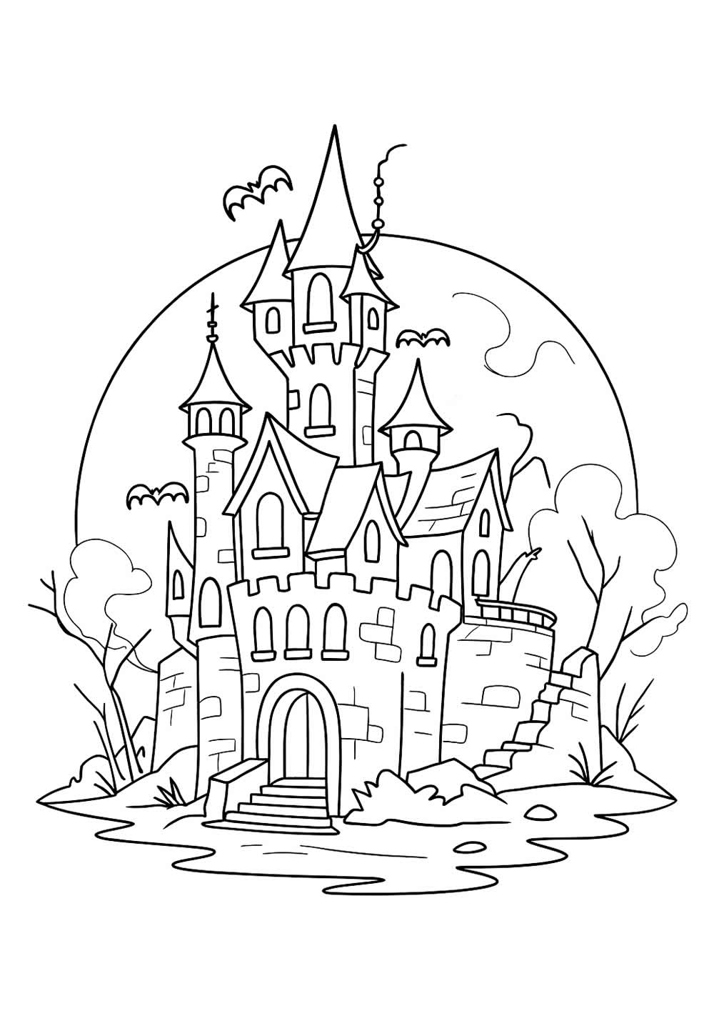 Castelo Assombrado para colorir