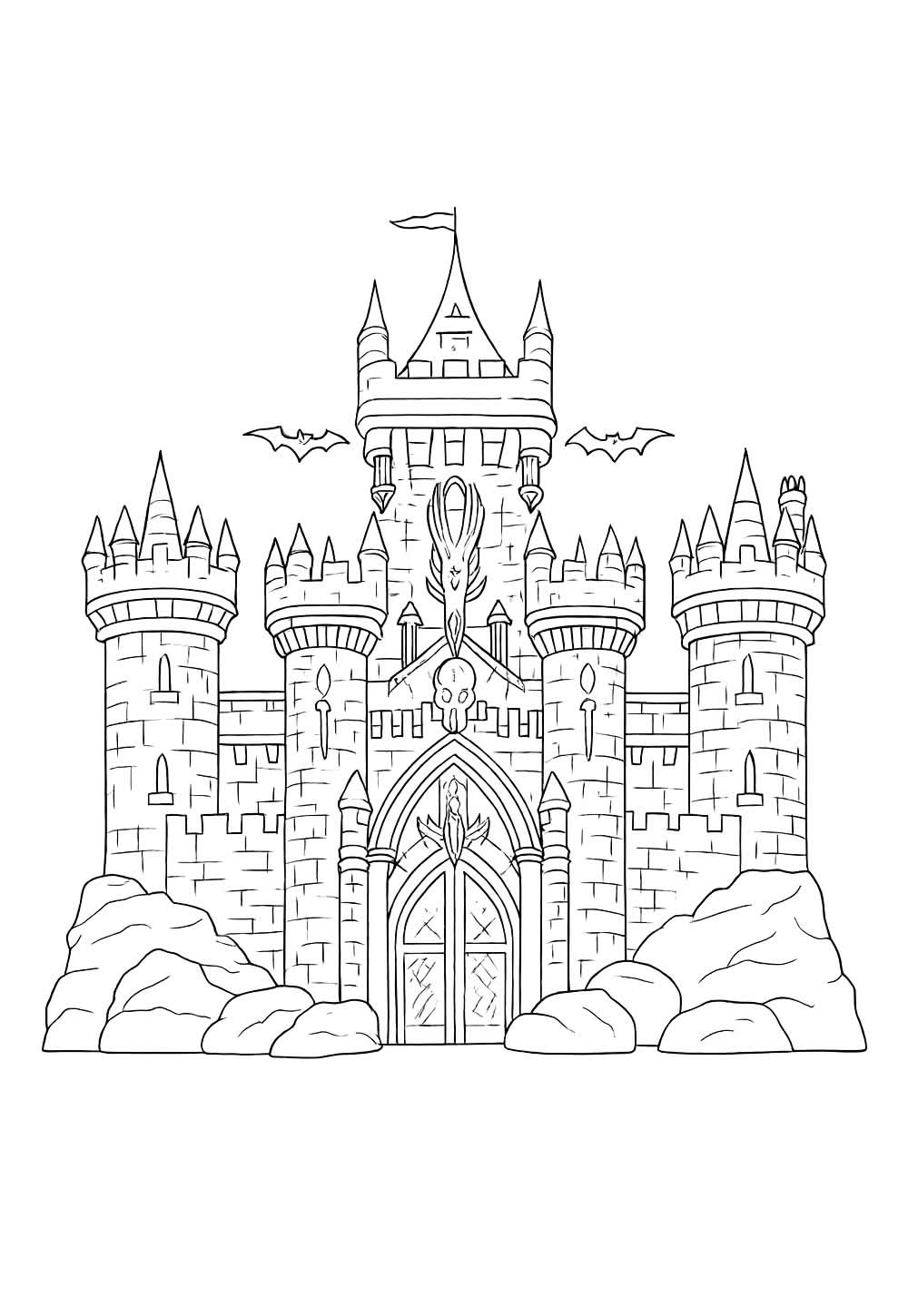 Desenho de Castelo Assombrado para colorir