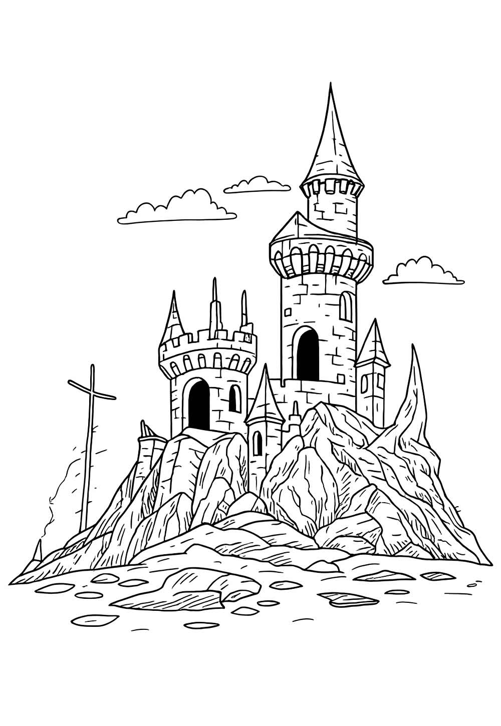 Desenho de Castelo Assombrado