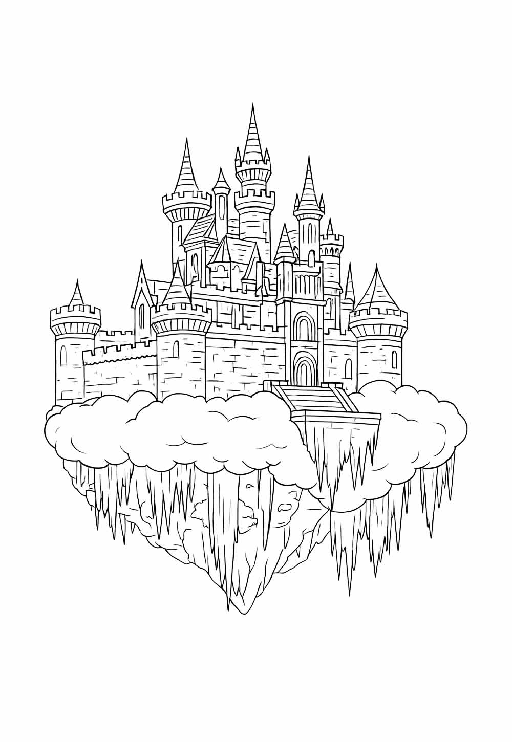Desenho de Castelo Assombrado para colorir