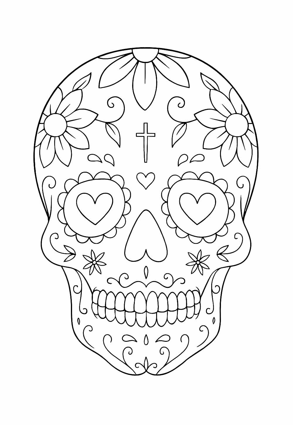 Desenho de Caveira Mexicana para cclorir