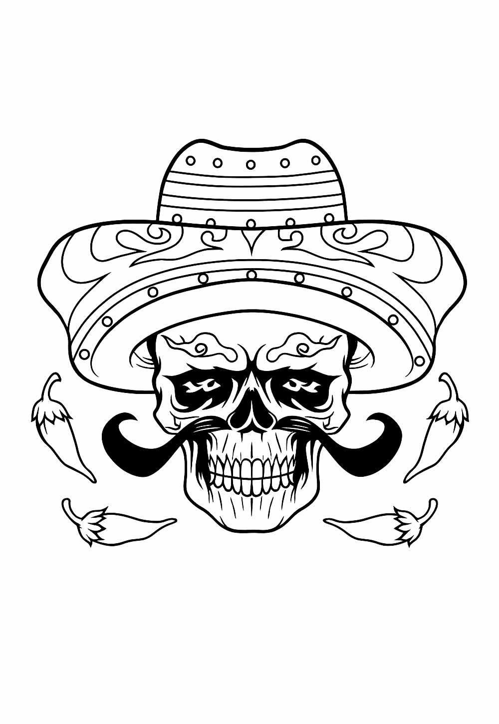 Desenhos Caveira Mexicana Pintar