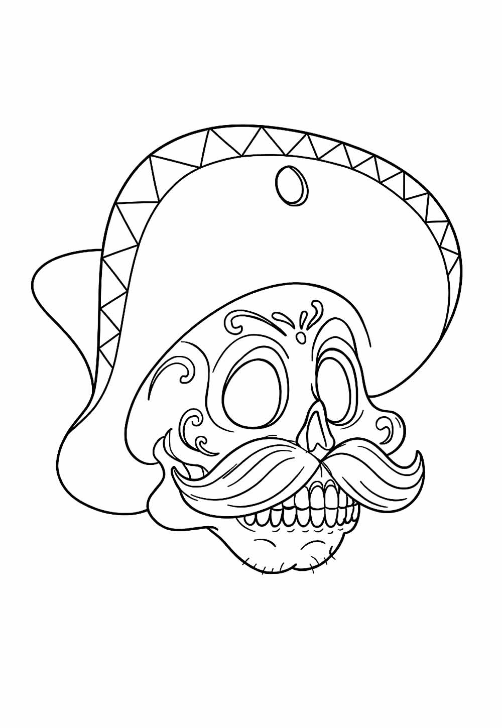 Desenho Caveira Mexicana Colorir