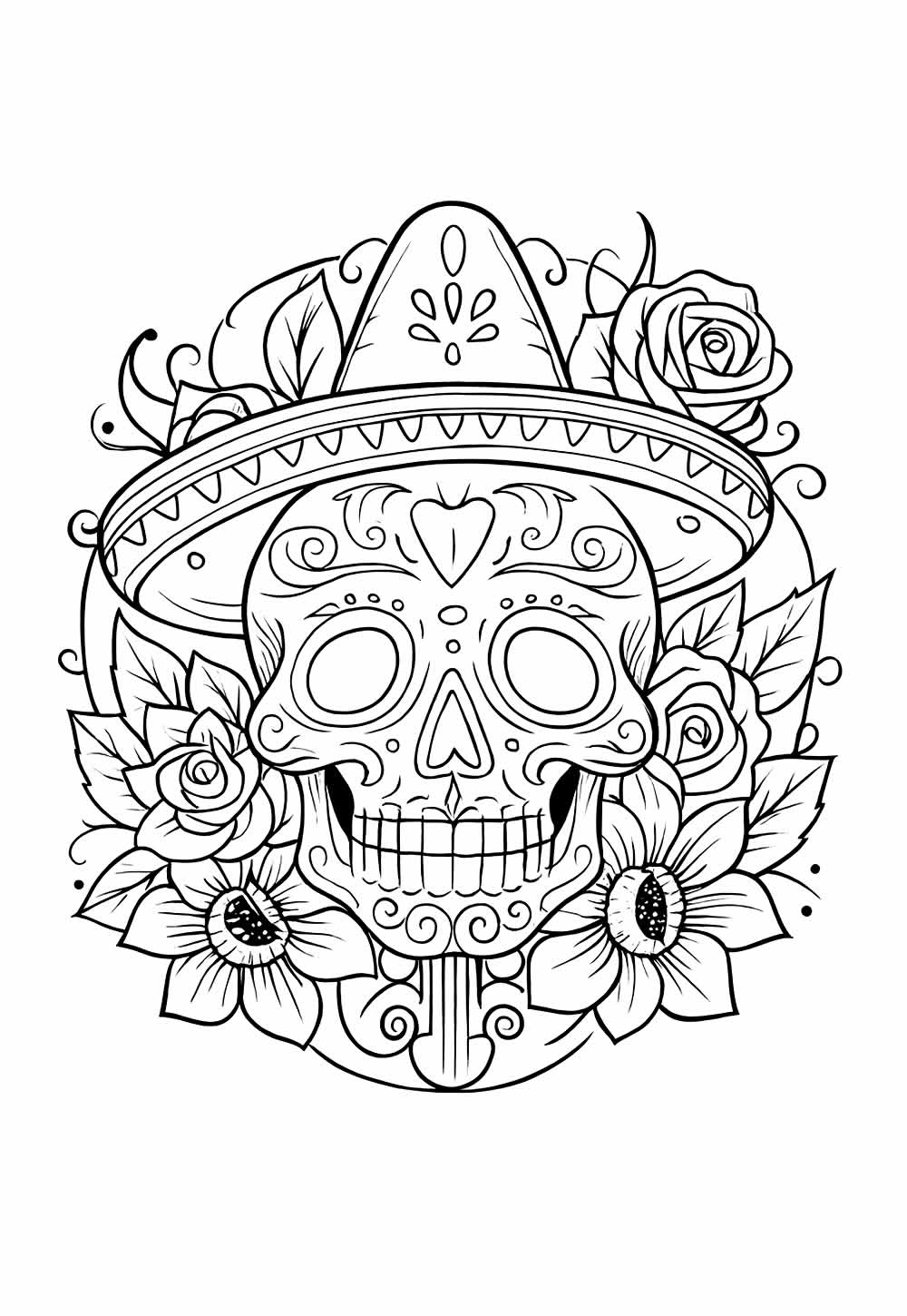 Desenhos Caveira Mexicana Colorir