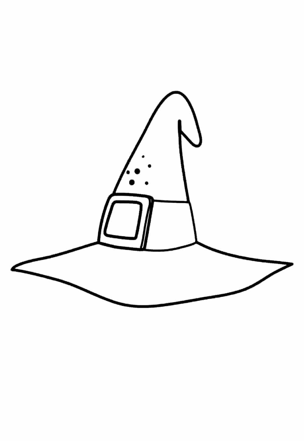Desenho de Chapéu de Bruxa para colorir