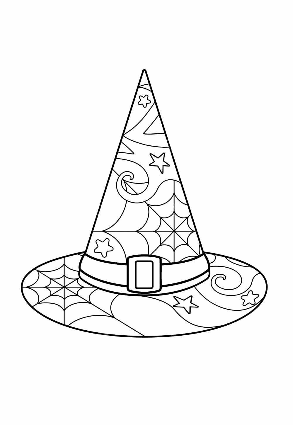 Desenho de Chapéu de Bruxa para pintar