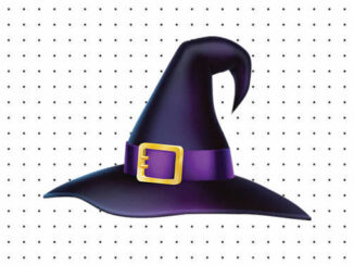 Desenhos de Chapéu de Bruxa para colorir