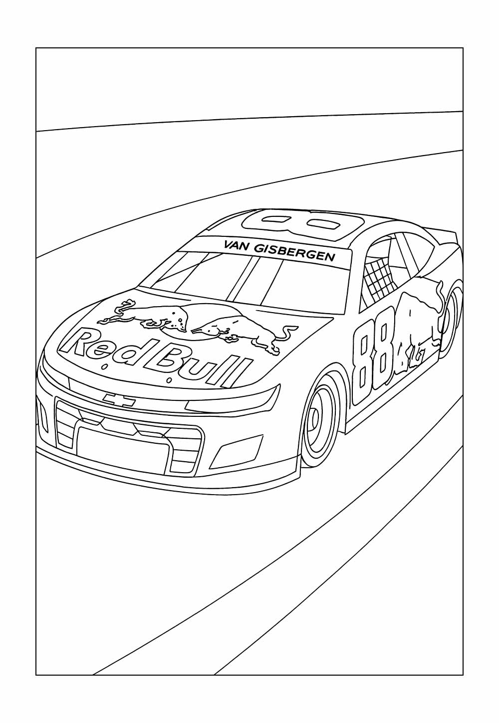 Desenho de Carro de Corrida Nascar para colorir