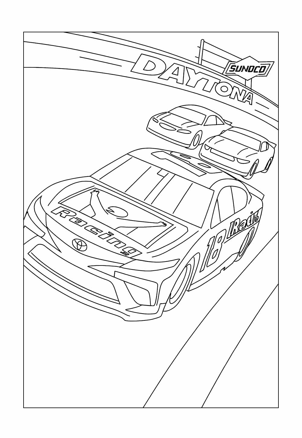Desenho de Corrida Nascar para colorir