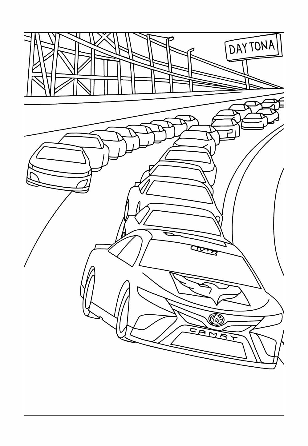 Desenho de Corrida Nascar para pintar