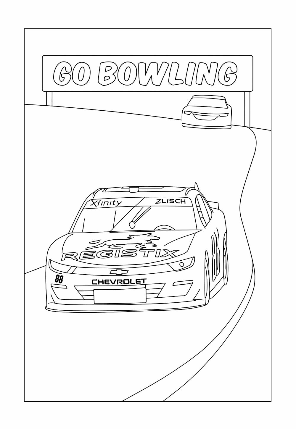 Desenho de Carros Nascar para colorir