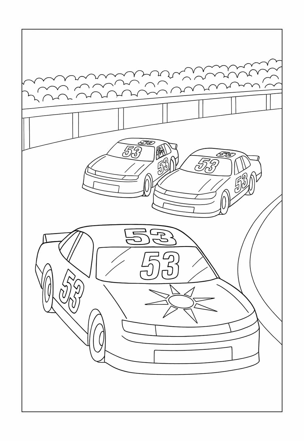 Desenho de Carros Nascar para pintar