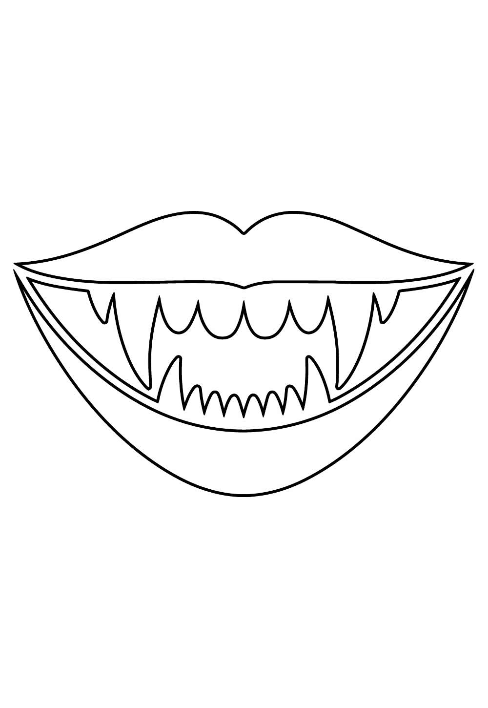 Desenho de Dentes de Vampiro