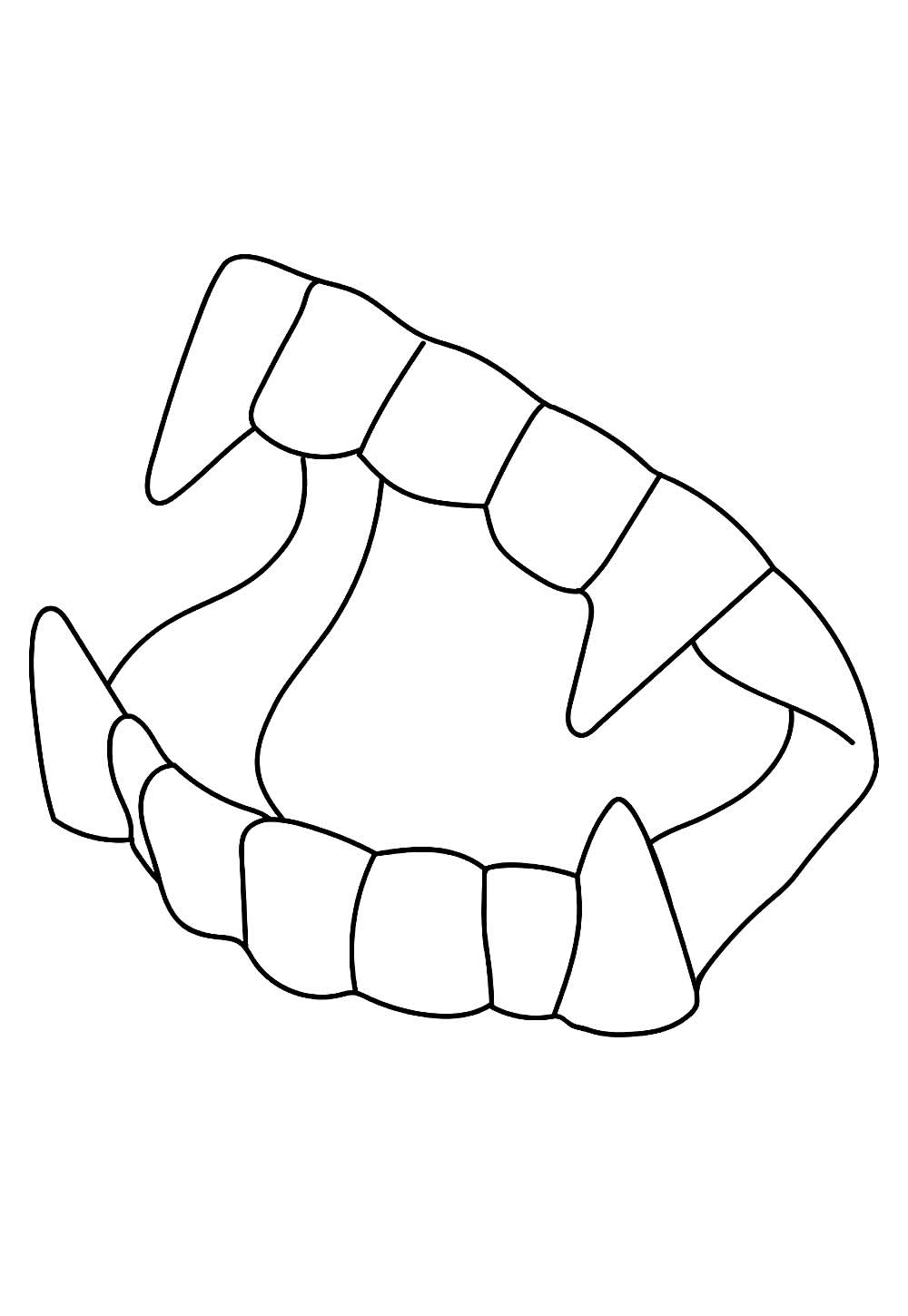 Dentes de Vampiro para colorir - Dentadura