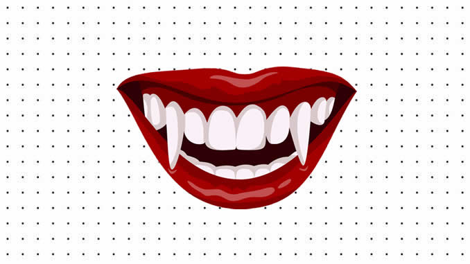 Desenhos de Dentes de Vampiro para colorir