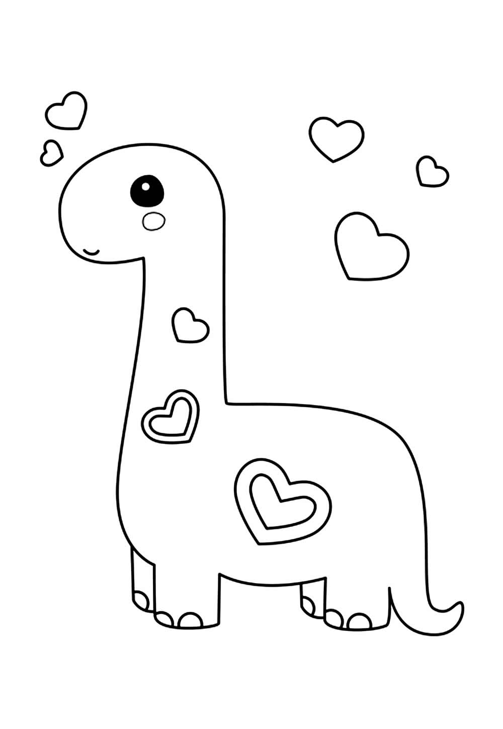 Desenho de Dinossauro Fofo para colorir