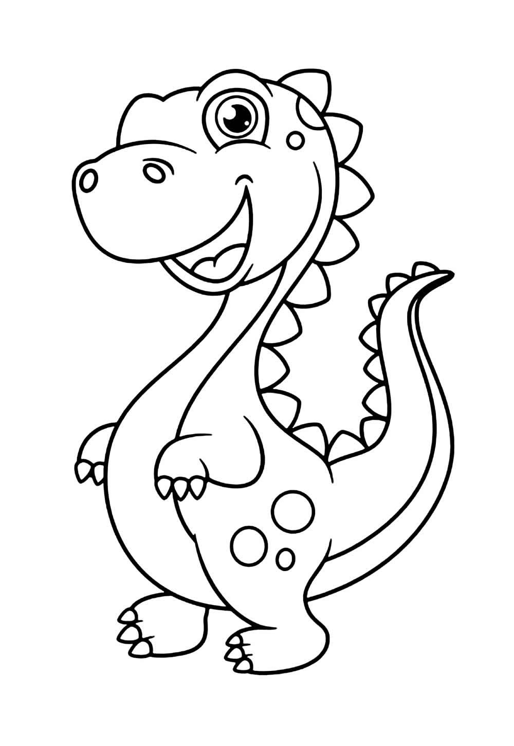 Desenho de Dinossauro Fofo para colorir