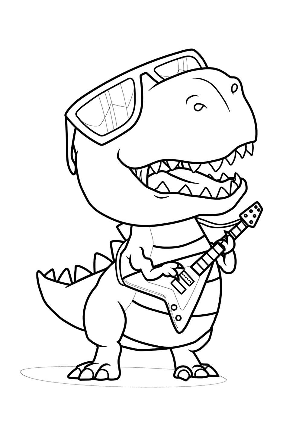 Desenho de Dinossauro Fofo para pintar